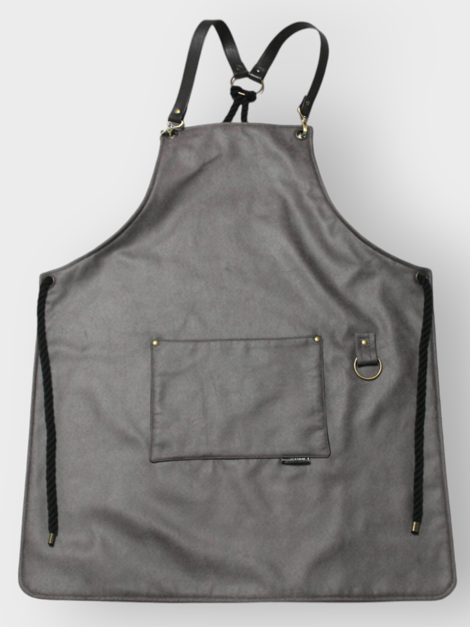 Delantal gris oscuro para camareros - vista frontal