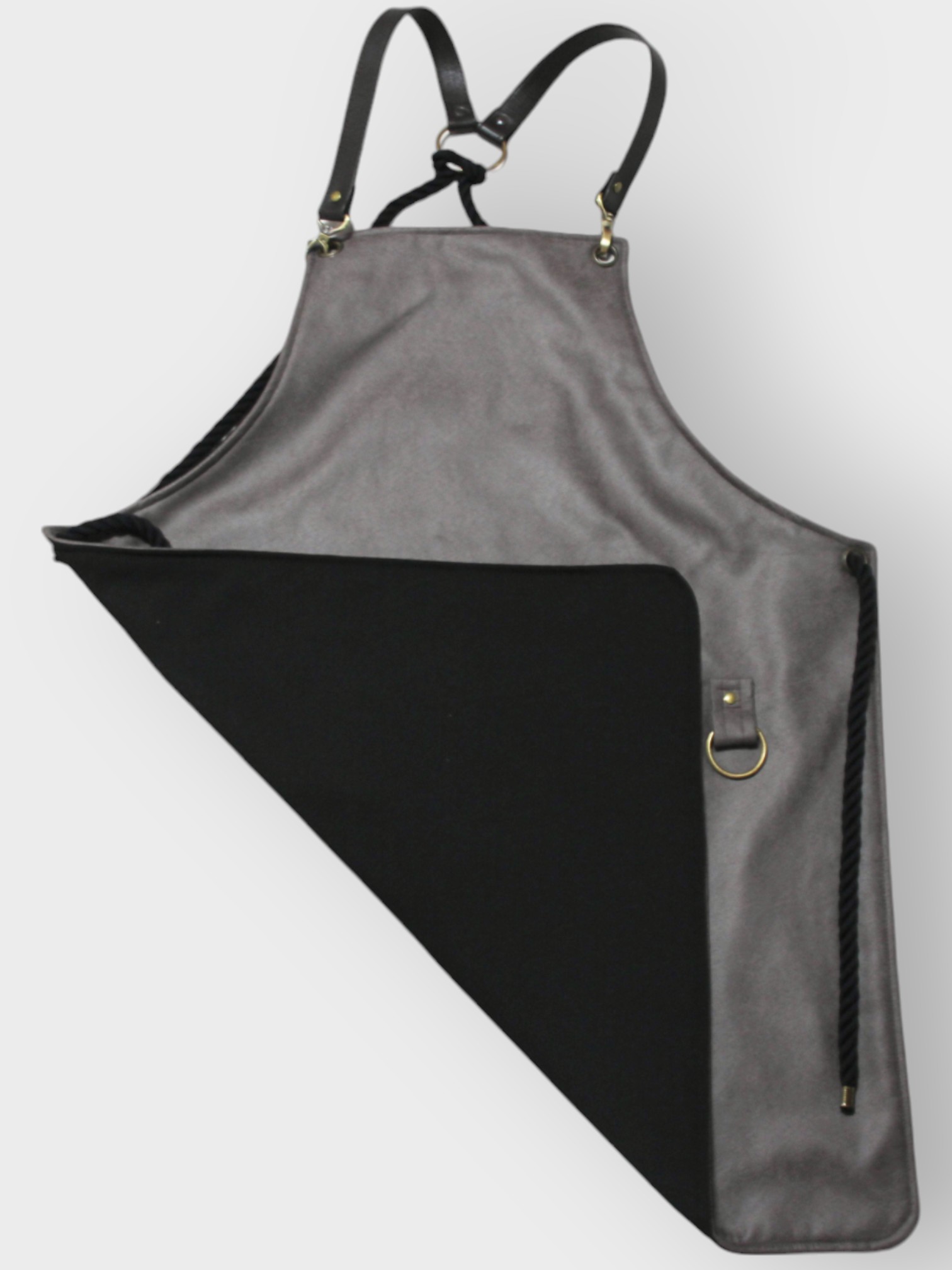 Delantal gris oscuro para camareros - vista trasera